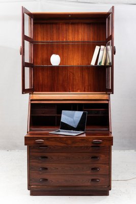 Rosewood Secretaire with Display Case from Dyrlund, 1960s-ZZH-685357