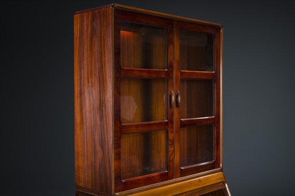 Rosewood Secretaire with Display Case from Dyrlund, 1960s-ZZH-1732020