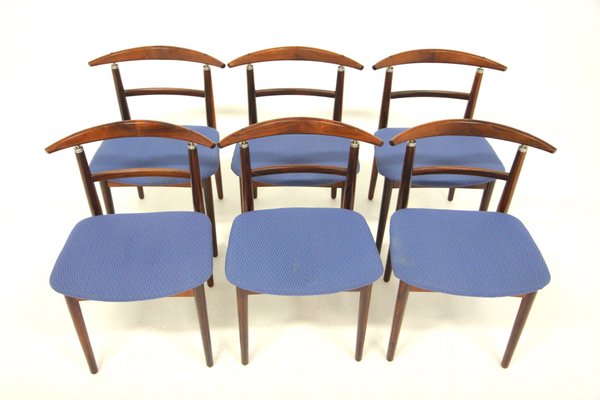 Rosewood & Teak Dining Chairs by Helge Sibast & Børge Rammerskov, Denmark, 1960s, Set of 6-GEK-1351213