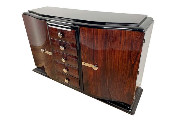 Rosewood Veneer and Chrome Fittings Sideboard, Paris, 1925-VMP-1382536