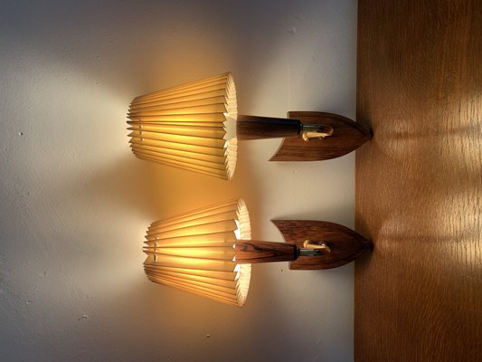 Rosewood Wall Lights, Denmark, 1960s, Set of 2-NJY-2042849