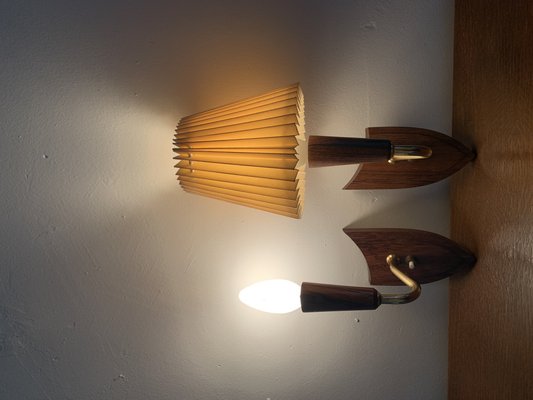 Rosewood Wall Lights, Denmark, 1960s, Set of 2-NJY-2042849