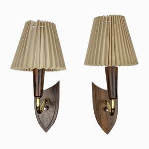 Rosewood Wall Lights, Denmark, 1960s, Set of 2-NJY-2042849