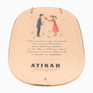 Roslame Advertising Mirror by Raymond Peynet for Atikah Cigaretten, 1950s-WK-1794433