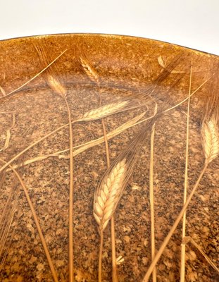 Round Acrylic Centerpiece with Wheat Inclusions, Italy, 1970s-LYQ-1419256