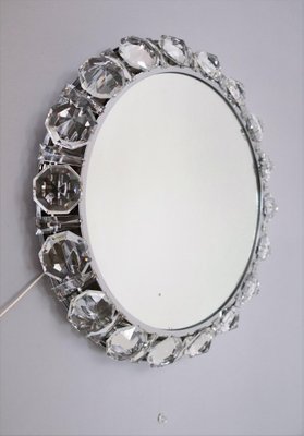 Round Backlit Wall Mirror with Chrome and Crystal Glass by Bakalowits, 1960s-VNE-965942