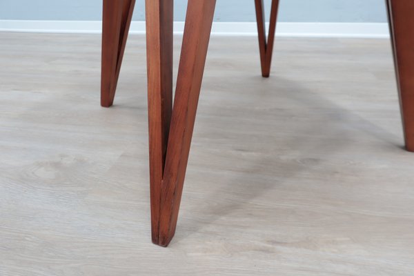 Round Beech and Straw Side Table by Augusto Romano, 1940s-ZQ-2041835