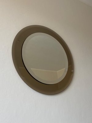 Round Beveled Crystal Mirror from Lupi Cristal Luxor, Italy, 1970s-OAQ-1417621