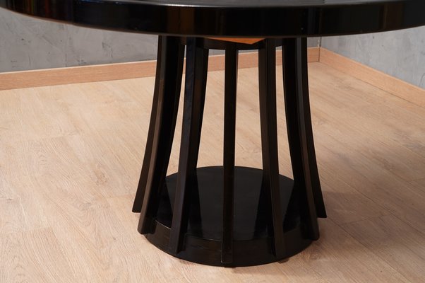 Round Black Wood Dinning Table by Angelo Mangiarotti, 1970-UH-1737084