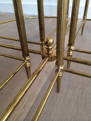 Round Brass Coffee Table in Neoclassical Style from Maison Baguès-BA-1365571