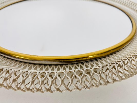 Round Brass Framed Wall Mirror, Italy, 1960s-PUK-1416524