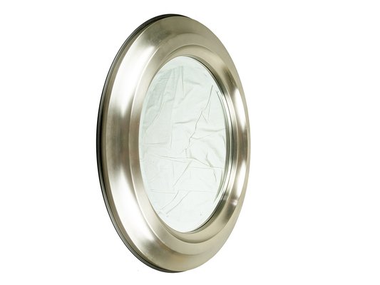 Round Brass & Nickel Plated Metal Mirrors, 1960s, Set of 2-RD-1819550