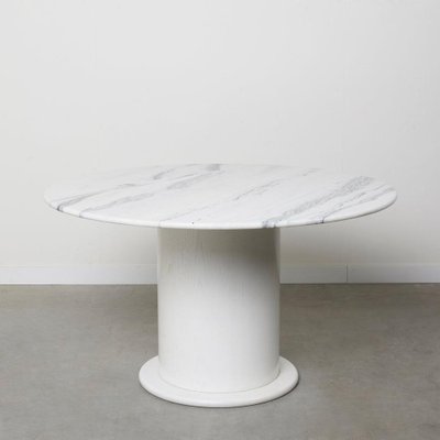 Round Carrara Marble Dining Table, 1970s-TWF-1813369