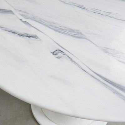 Round Carrara Marble Dining Table, 1970s-TWF-1813369