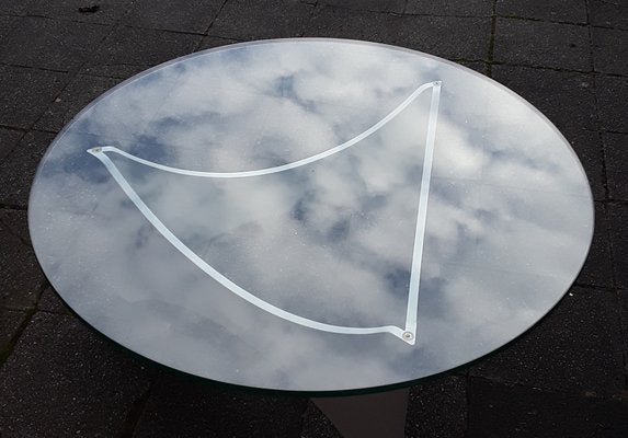 Round Chipboard & Glass Coffee Table, 1970s-HOI-842198