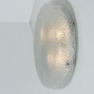 Round Clear Textured Glass Flush Mount, Limburg, 1970s-VDW-2036503