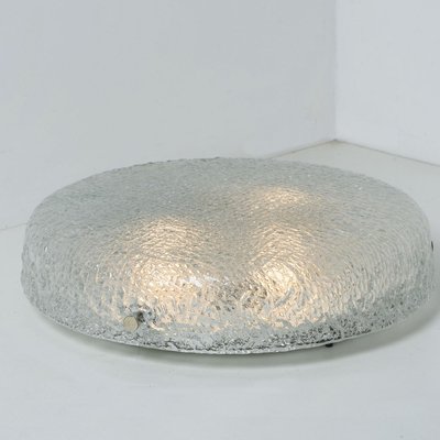 Round Clear Textured Glass Flush Mount, Limburg, 1970s-VDW-2036503