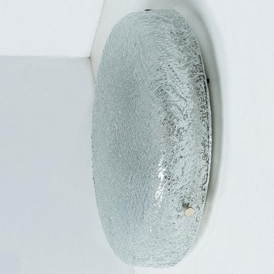 Round Clear Textured Glass Flush Mount, Limburg, 1970s-VDW-2036503