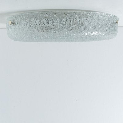 Round Clear Textured Glass Flush Mount, Limburg, 1970s-VDW-2036503