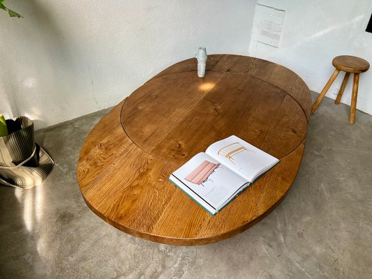 Round Coffee Table in Oak by Pierre Chapo, 1950s-WKI-2023682