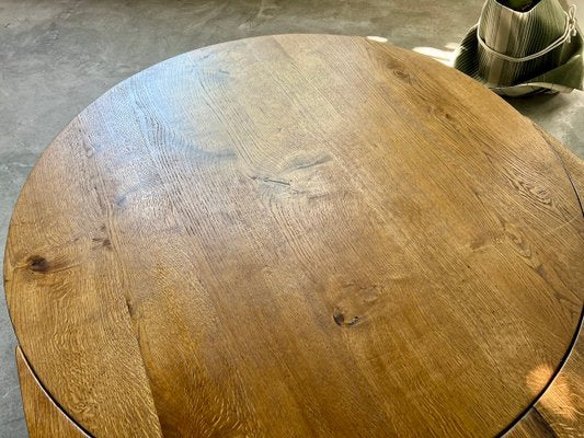 Round Coffee Table in Oak by Pierre Chapo, 1950s-WKI-2023682