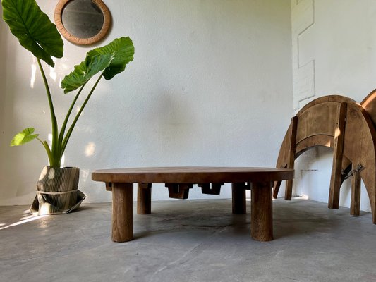 Round Coffee Table in Oak by Pierre Chapo, 1950s-WKI-2023682