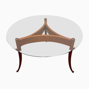 Round Coffee Table with Beveled Glass-IGT-943779