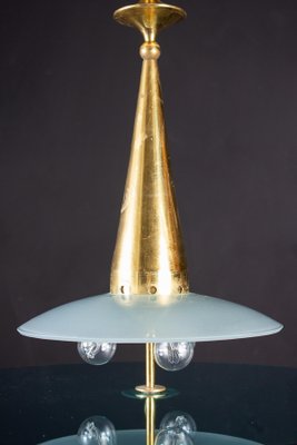 Round Crystal and Brass Chandelier by Max Ingrand for Fontana Arte, 1940s-MBH-1031618