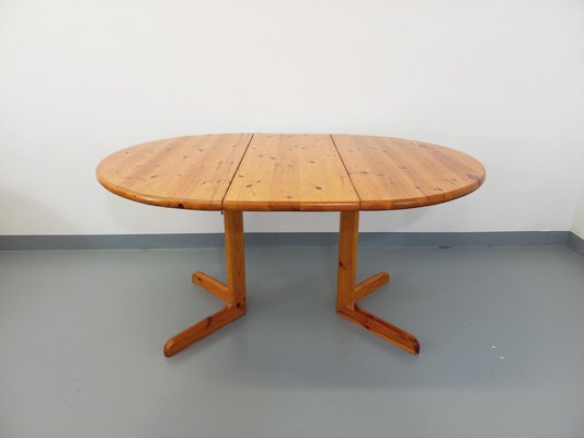 Round Dining Table & Chairs in Pine, 1970s, Set of 5-AHO-1736964