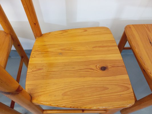 Round Dining Table & Chairs in Pine, 1970s, Set of 5-AHO-1736964