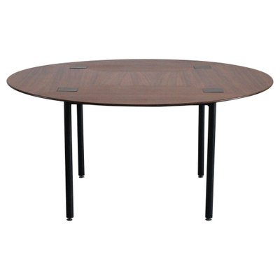 Round Dining Table in Wood and Metal by Ettore Sottsass for Poltronova, Italy, 1950s-IVC-1363160