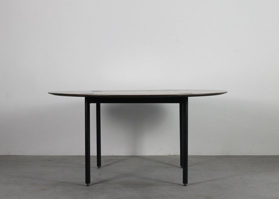 Round Dining Table in Wood and Metal by Ettore Sottsass for Poltronova, Italy, 1950s-IVC-1363160