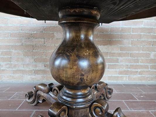 Round Extendable Dining Table in Burl Walnut, Italy, 1930s-ZUW-1799594