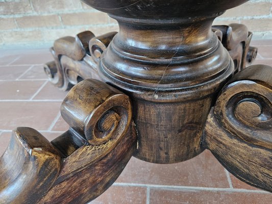 Round Extendable Dining Table in Burl Walnut, Italy, 1930s-ZUW-1799594