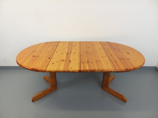 Round Extendable Pine Table, 1970s-AHO-1811738