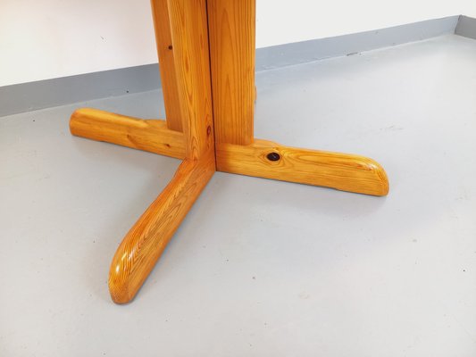 Round Extendable Pine Table, 1970s-AHO-1811738