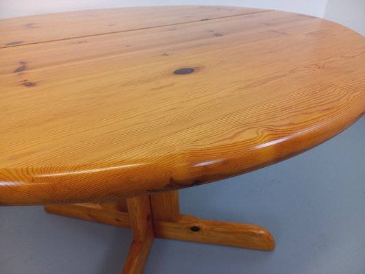 Round Extendable Pine Table, 1970s-AHO-1811738