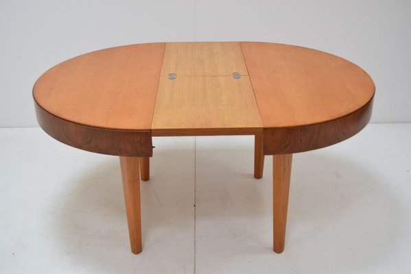 Round Folding Dining Table by Jindrich Halabala, Czechoslovakia, 1950s-TZ-838907