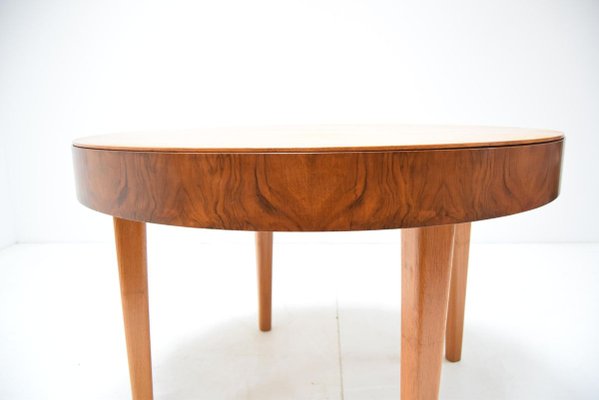 Round Folding Dining Table by Jindrich Halabala, Czechoslovakia, 1950s-TZ-838907