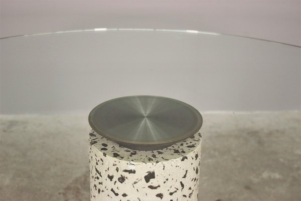 Round Glass Top Table, 1980s, Set of 4-KNM-1290715