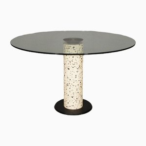 Round Glass Top Table, 1980s, Set of 4-KNM-1290715