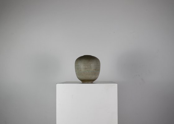 Round Gray Vase in Stoneware by Carlo Zauli, 1960s-IVC-1176259