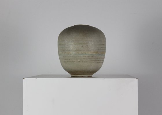 Round Gray Vase in Stoneware by Carlo Zauli, 1960s-IVC-1176259