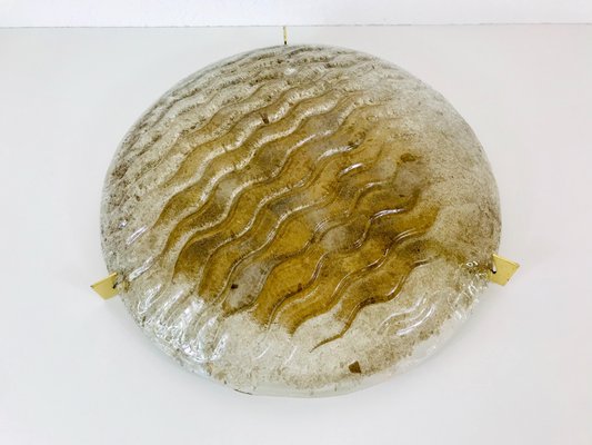 Round Ice Glass Ceiling Lamp from Kaiser Leuchten, 1960s-PUK-617817