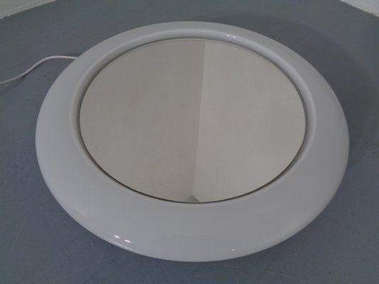 Round Illuminated Opal Glass Mirror, 1960s-RDW-776690