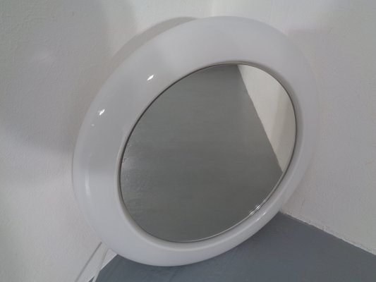 Round Illuminated Opal Glass Mirror, 1960s-RDW-776690