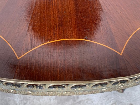 Round Louis XVI Style Two-Tier Mahogany Bouillotte Table in the Style of Jansen-PSK-1002656