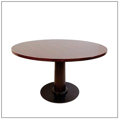 Round Macassar Ebony Dining Table-NYF-2024149