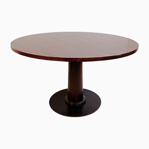 Round Macassar Ebony Dining Table-NYF-2024149