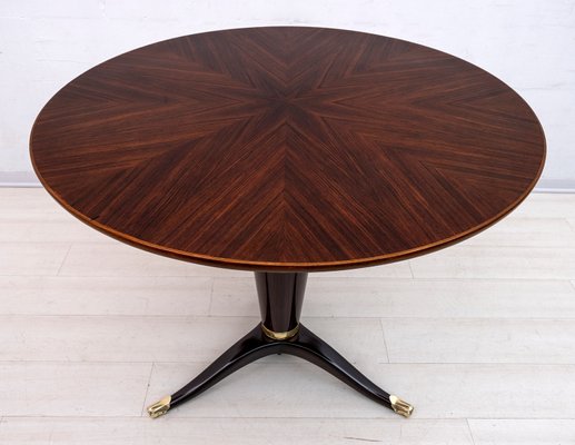 Round Mahogany and Walnut Table by Paolo Buffa for La Permanente Furniture, Italy, 1950s-FER-906027